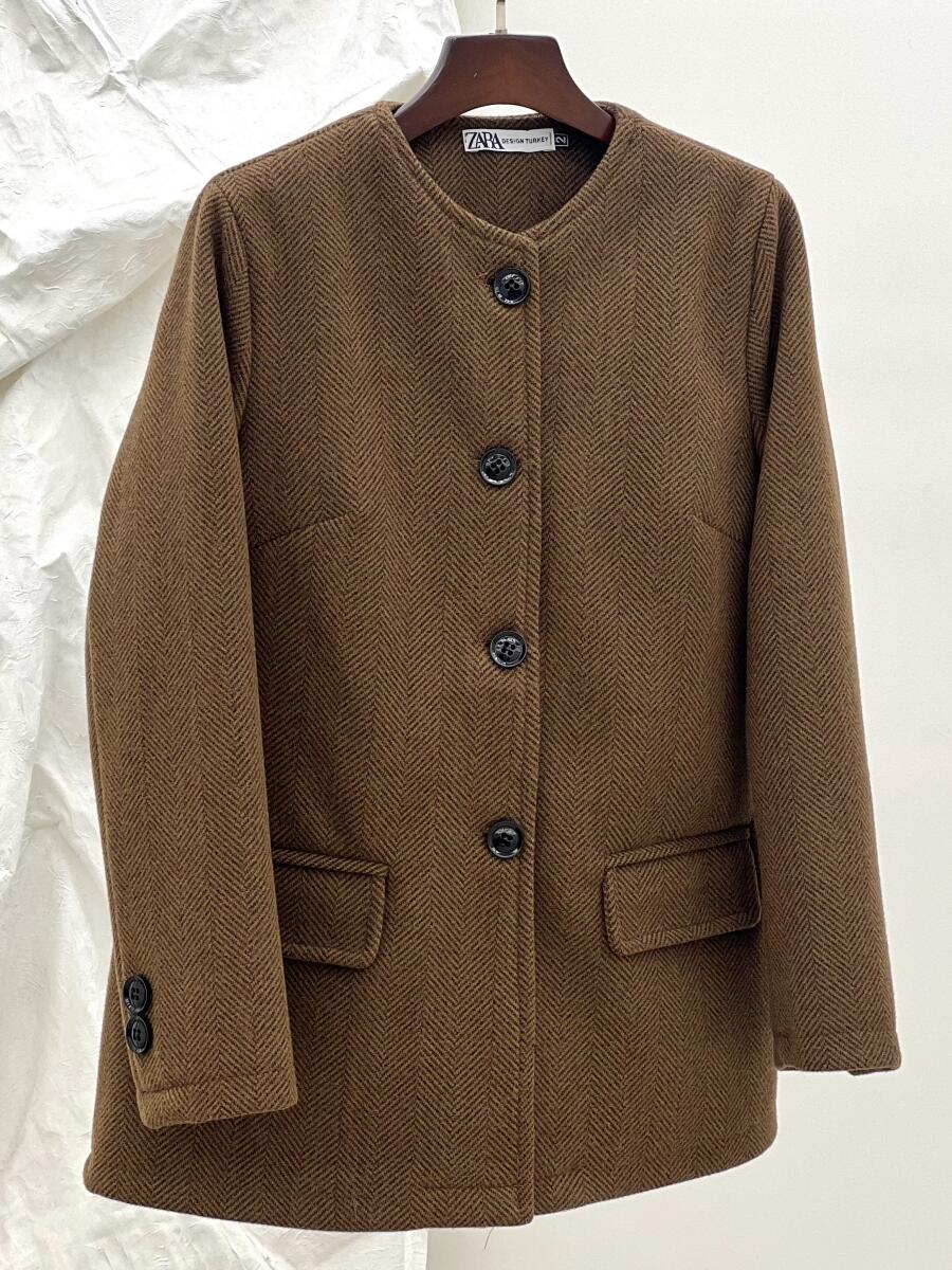 پالتو فوتر کتی طرح جناغی جیب دار آستردار pd598-12