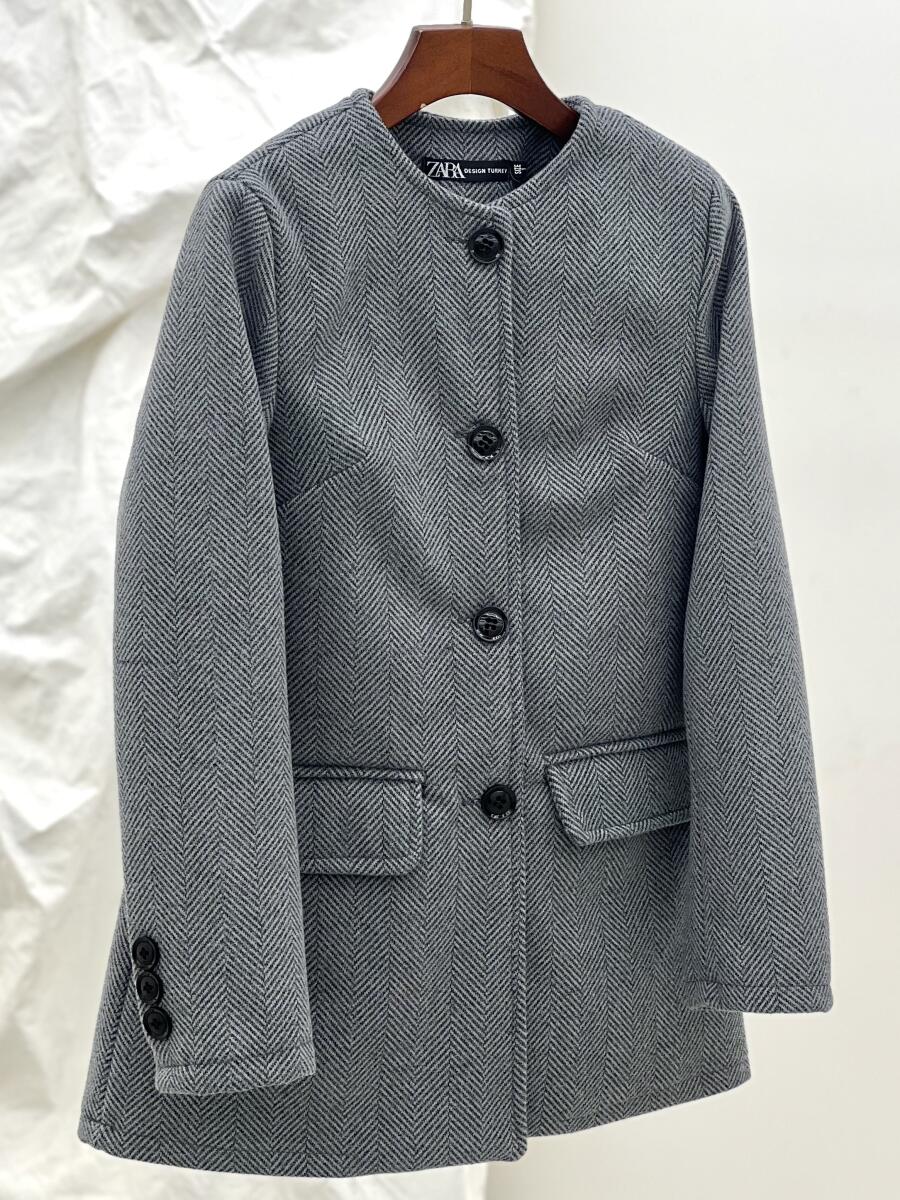 پالتو فوتر کتی طرح جناغی جیب دار آستردار pd598-12