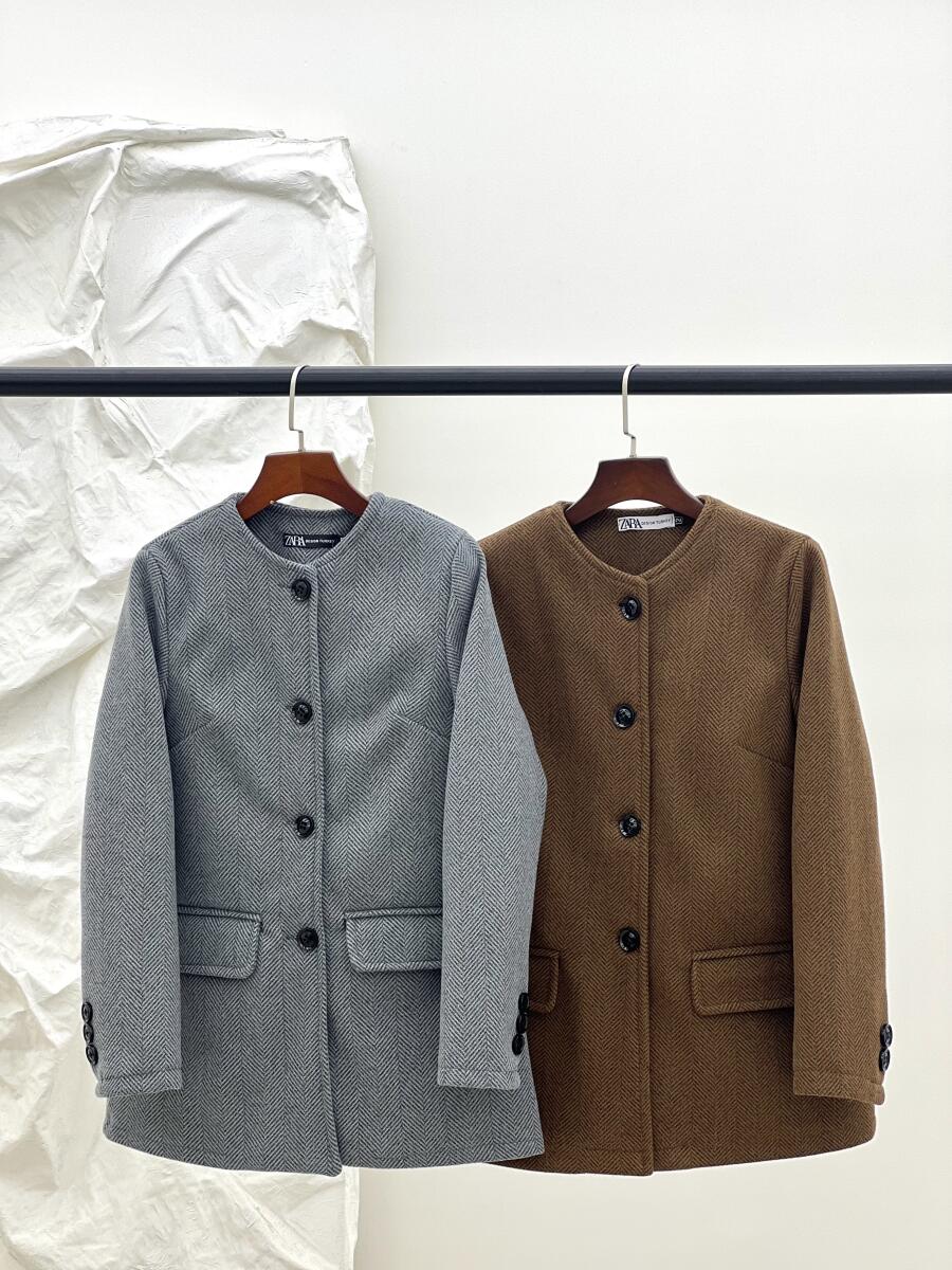 پالتو فوتر کتی طرح جناغی جیب دار آستردار pd598-12