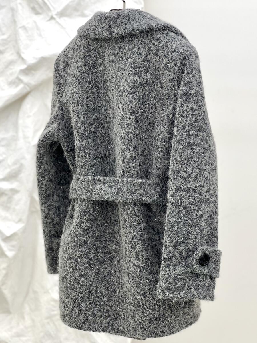 پالتو کتی موهر پشمی آستردار کمربنددار pd597-6