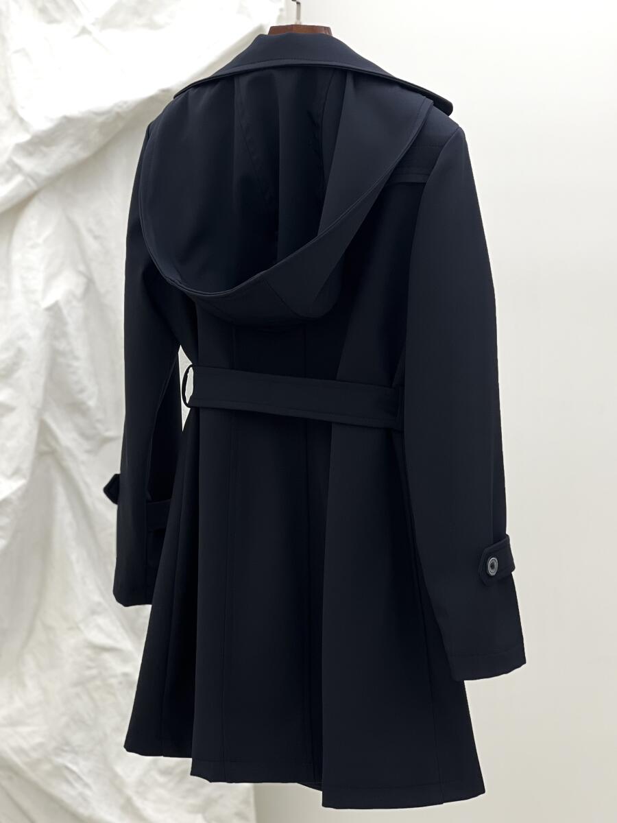 بارانی کتان یقه دوبل آستین کمربندی 4دکمه کلاهدار آستردار pd596-5