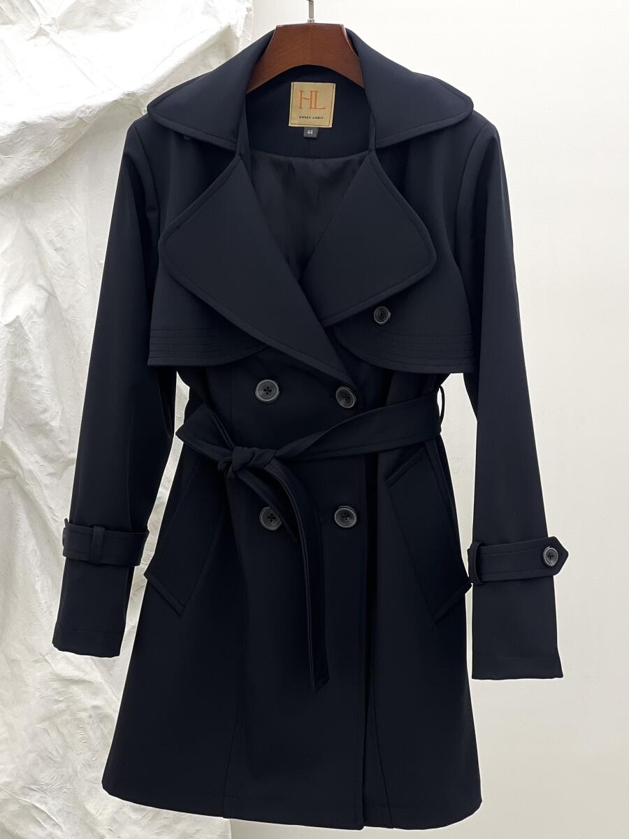 بارانی کتان یقه دوبل آستین کمربندی 4دکمه کلاهدار آستردار pd596-5