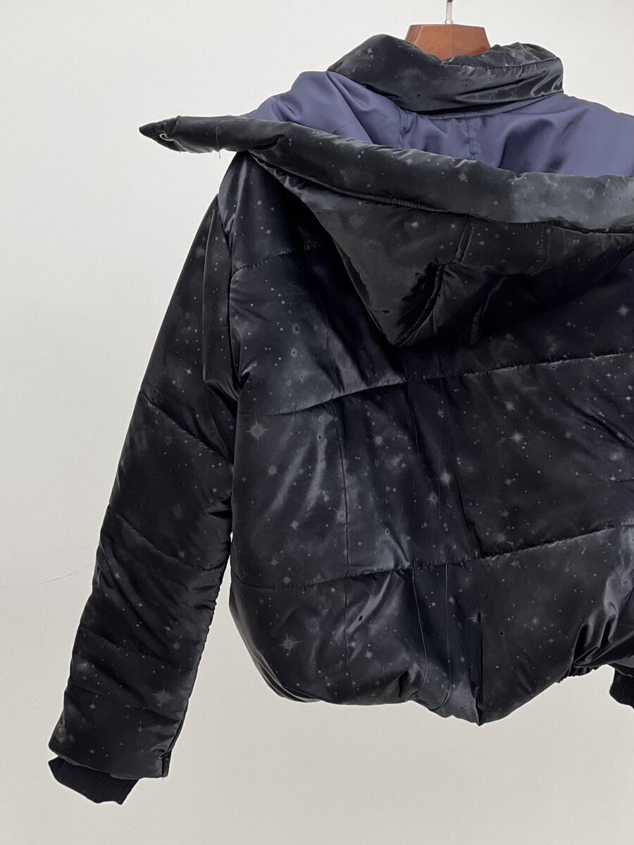 کاپشن داخل پشم شیشه طرح کهکشانی کلاهدار آستردار pd613-6