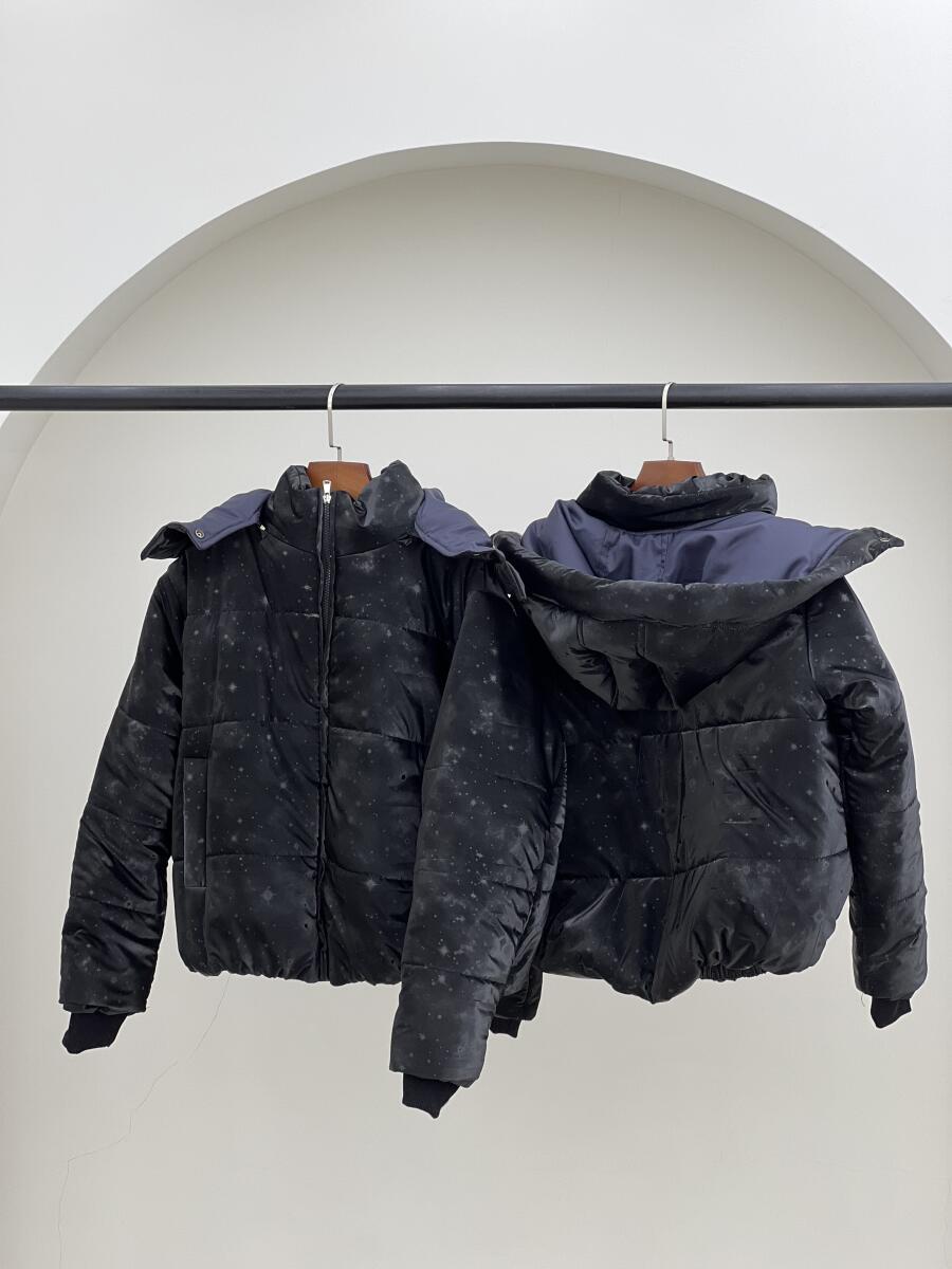 کاپشن داخل پشم شیشه طرح کهکشانی کلاهدار آستردار pd613-6