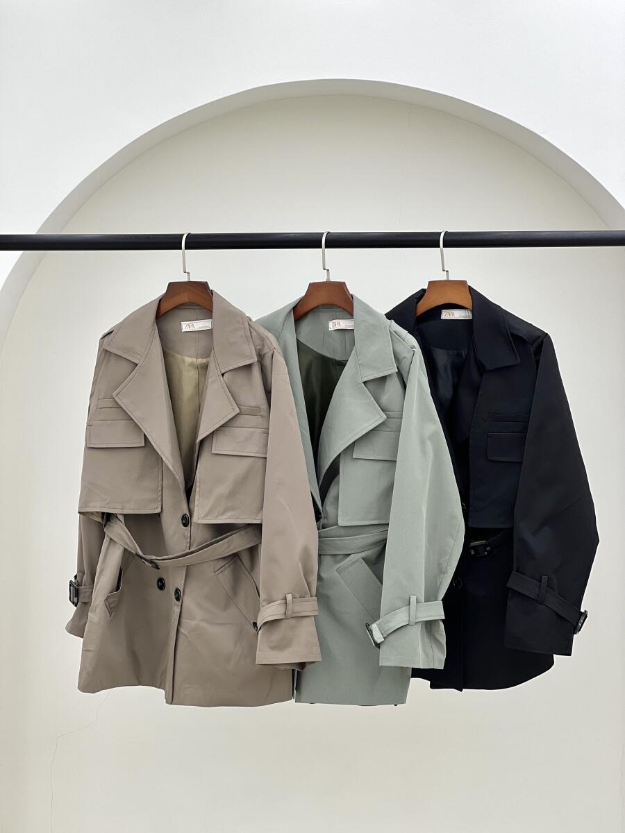 بارانی 2تیکه آستین کمربندی آستردار pd612-3