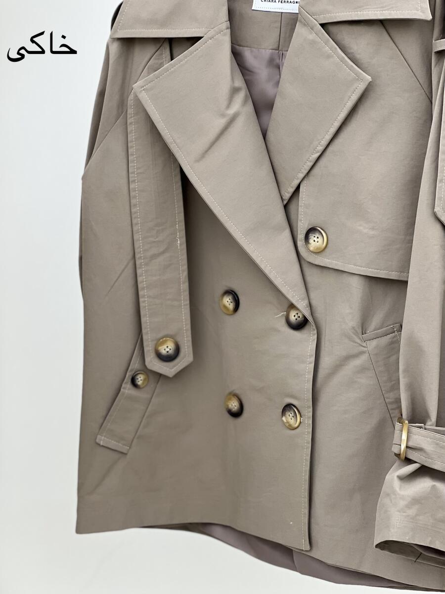 بارانی کتان کتی آستین کمربندی آستردار pd610-14