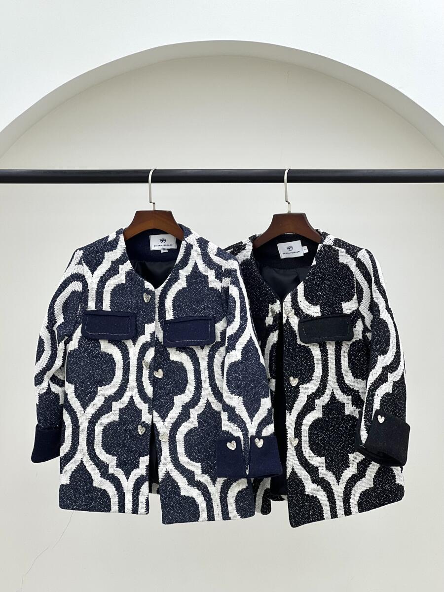 پالتو کتی طرح بافت دکمه قلبی آستردار pd609-8