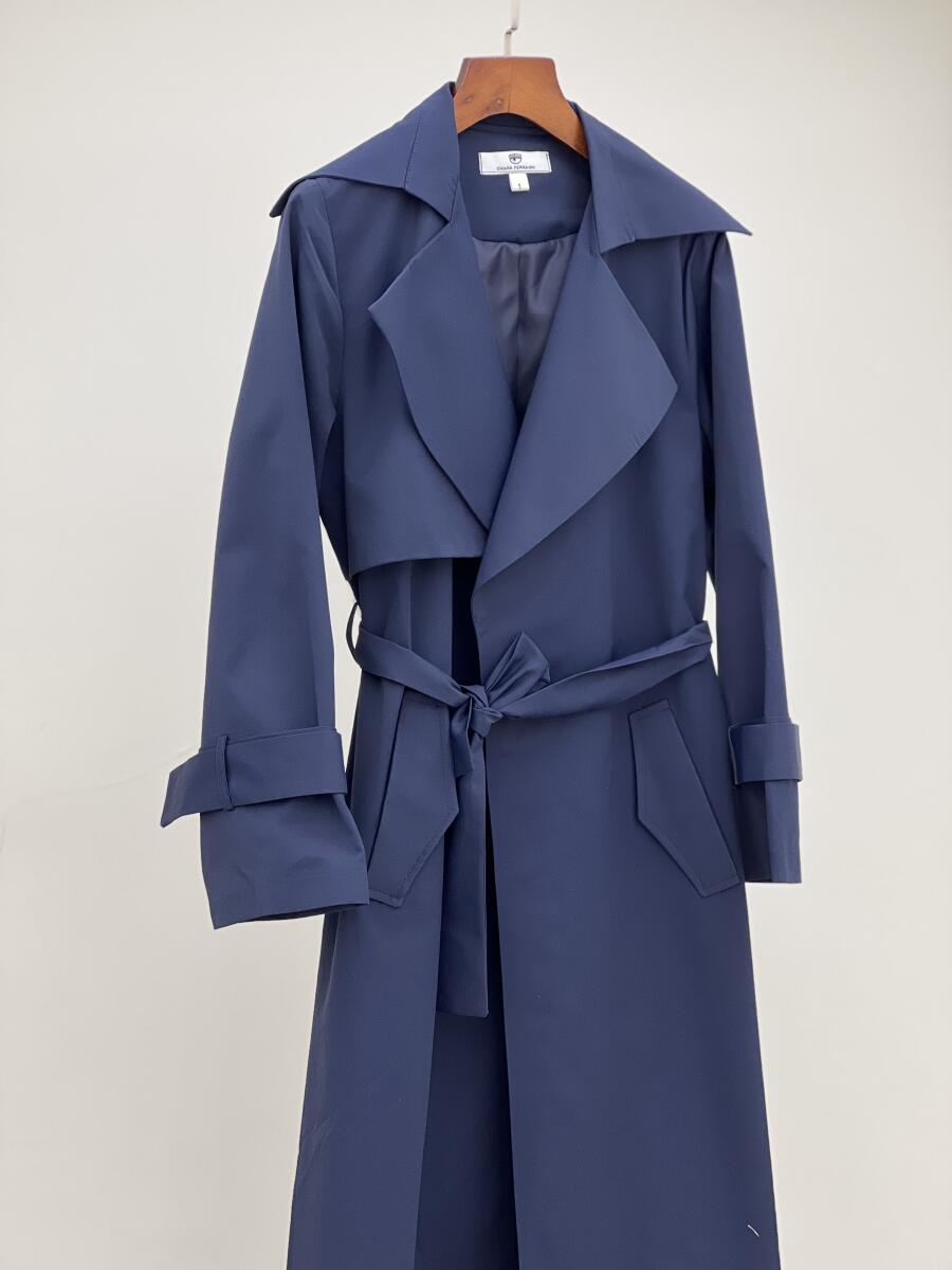 بارانی کتان کلاسیک آستین کمربندی آستردار pd608-9