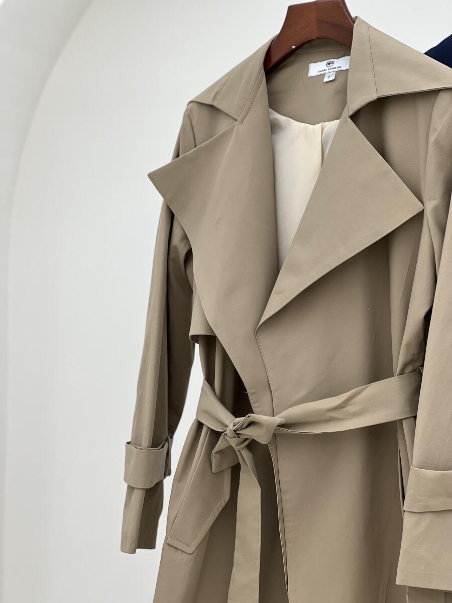 بارانی کتان کلاسیک آستین کمربندی آستردار pd608-9