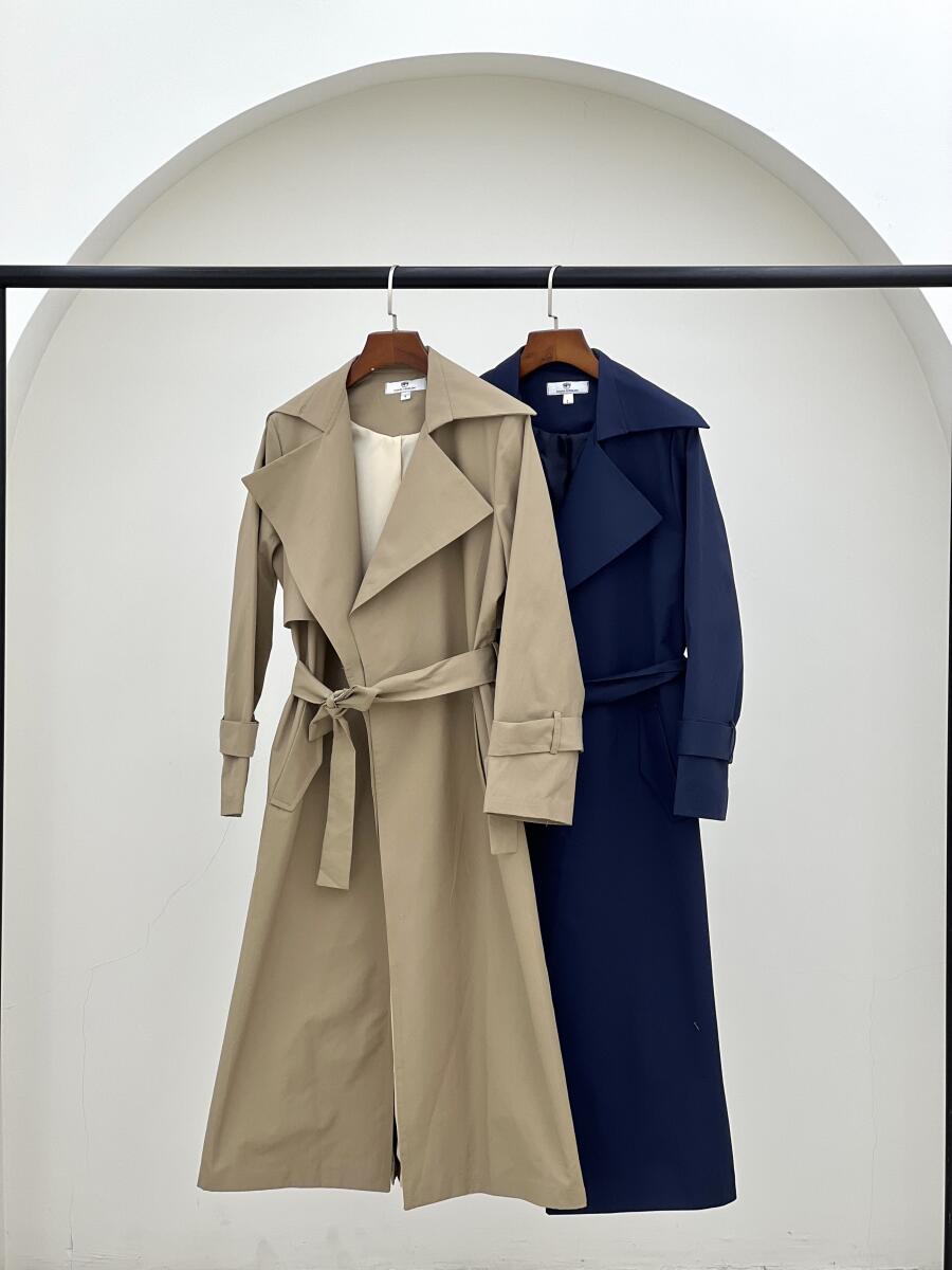 بارانی کتان کلاسیک آستین کمربندی آستردار pd608-9