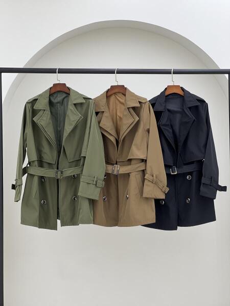 بارانی سانتانا آستین کمربند دار آستردارbsn2298