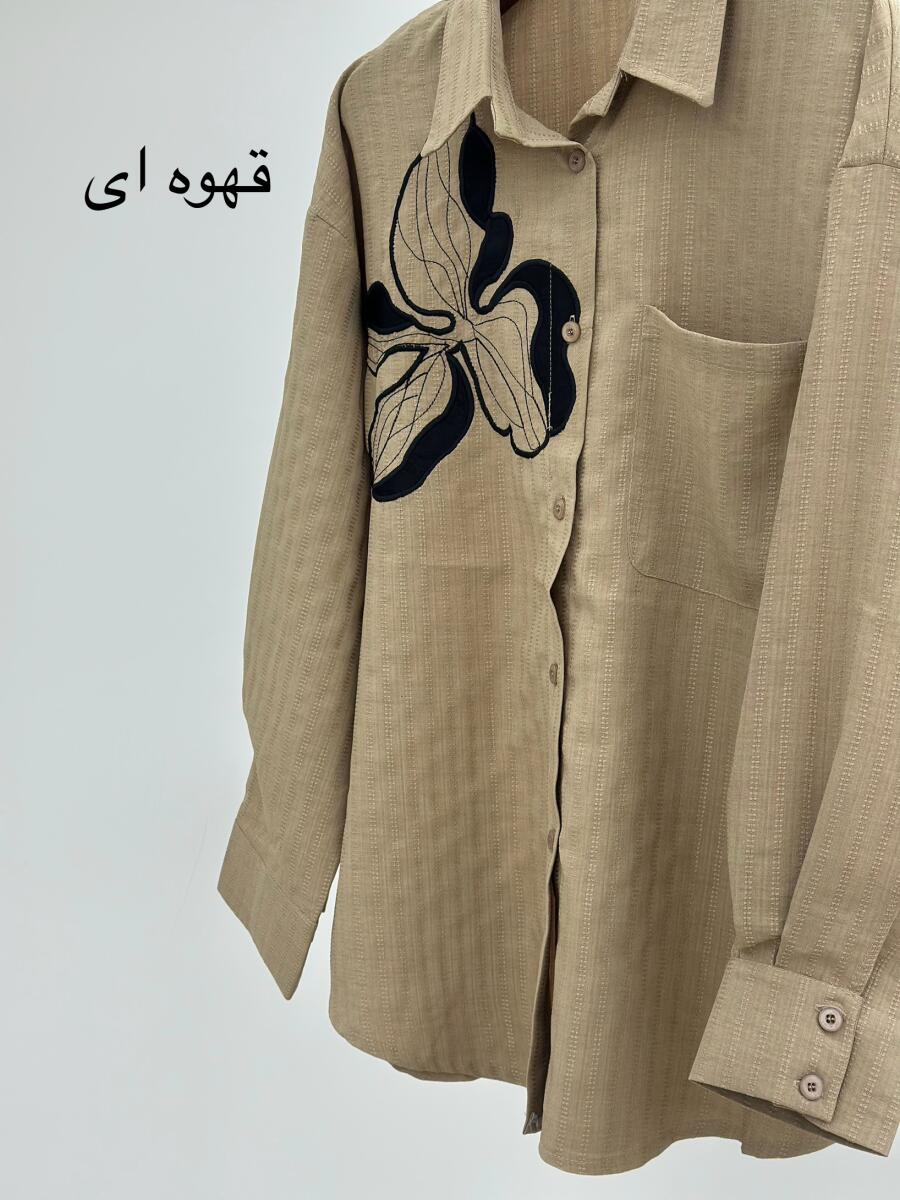 مانتو شومیزی گلدوزی شده طرح پروانه bt609