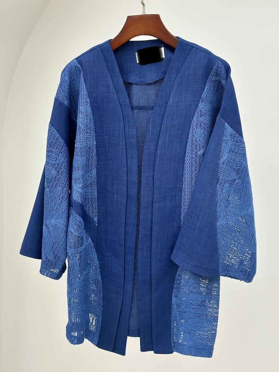 مانتو لینن خرجکار طرح مکرومه 7-bt624