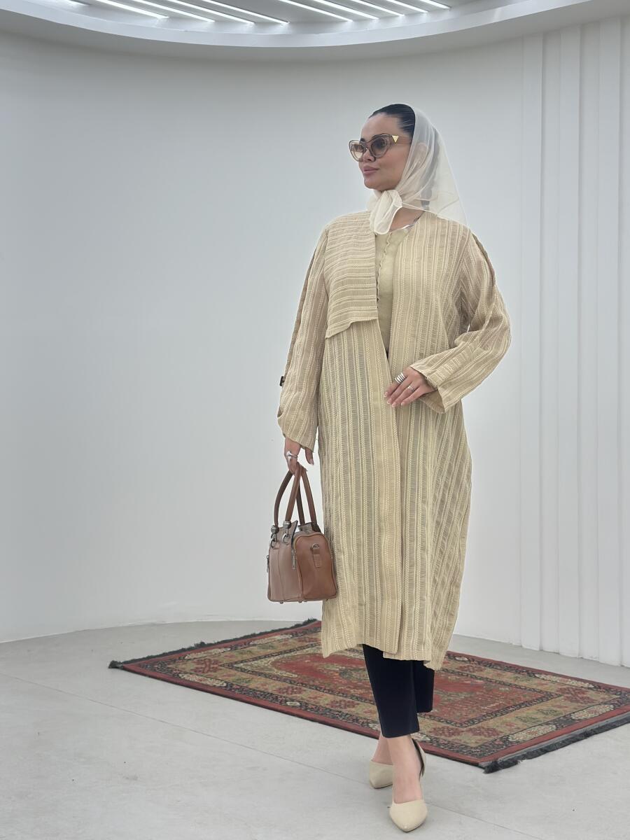 مانتو تابستانه کوک دوزی شده آستین پاگون دار bt637-2