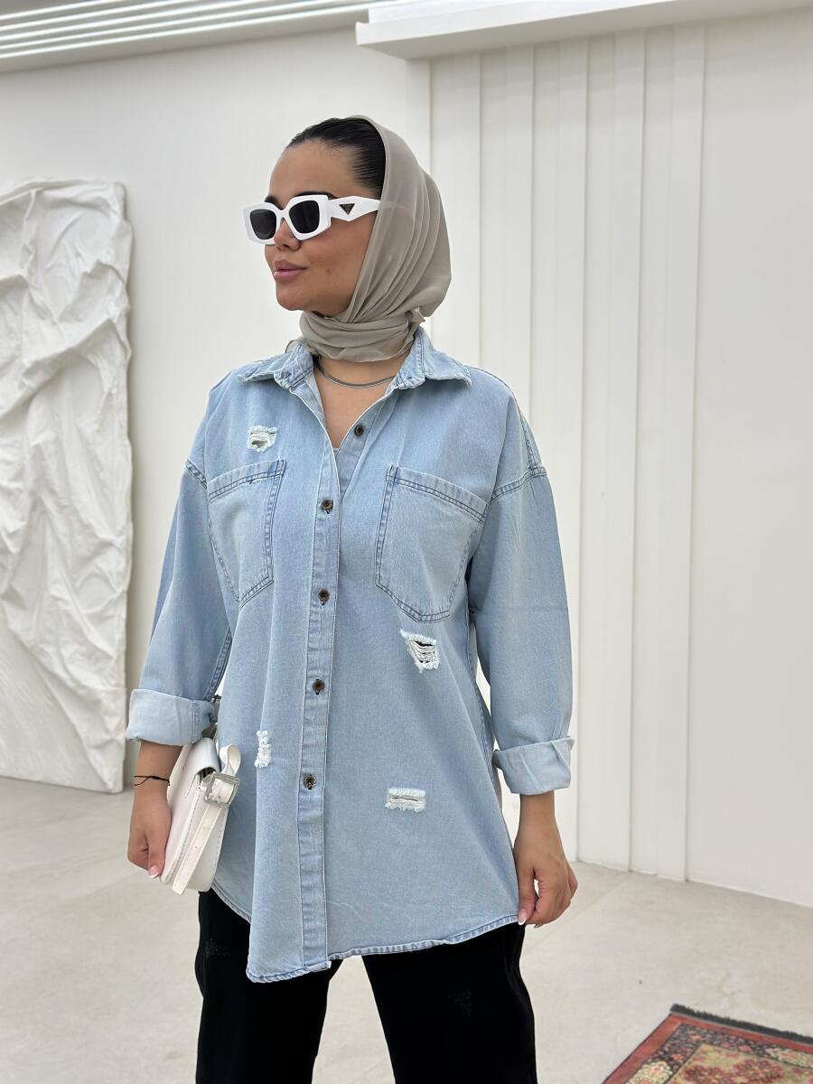 شومیز جین زاپ دارbt692-11 zara