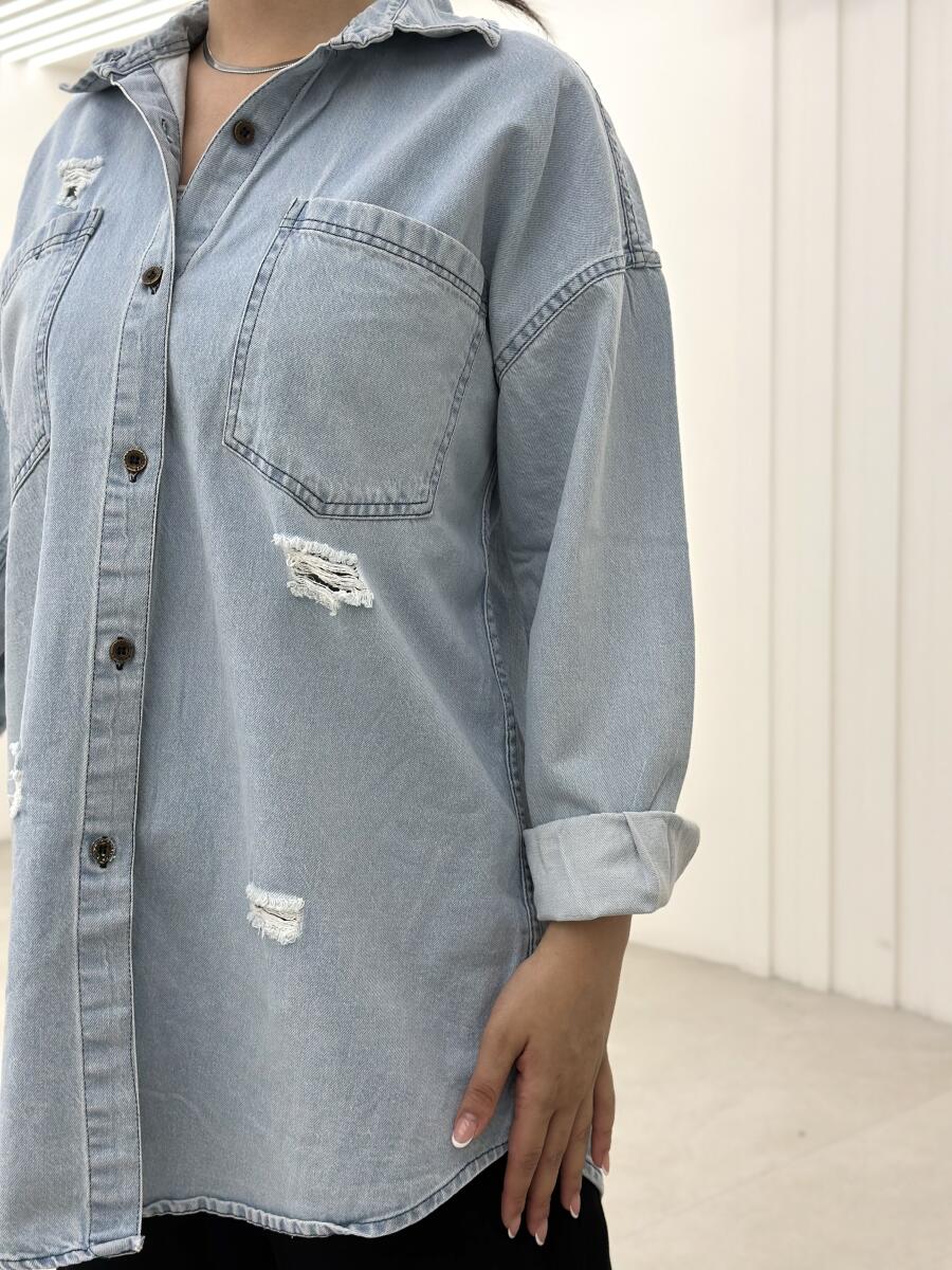 شومیز جین زاپ دارbt692-11 zara