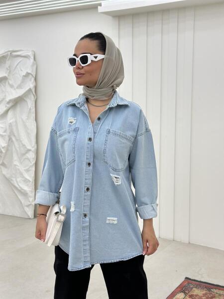 شومیز جین زاپ دارbt692-11 zara