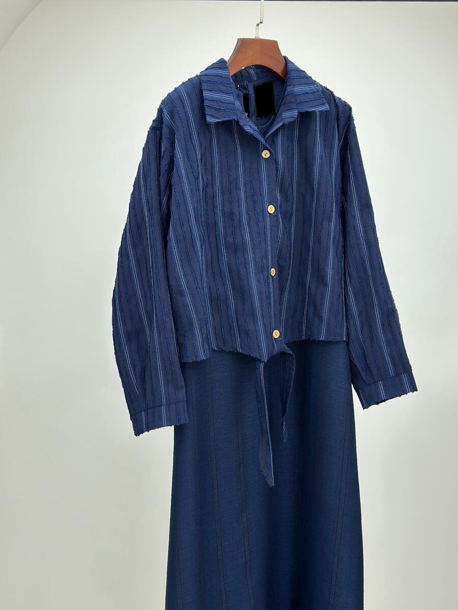 ست 2تیکه ساحلی و شومیز پایین گره ای دکمه چوبی bt923-9