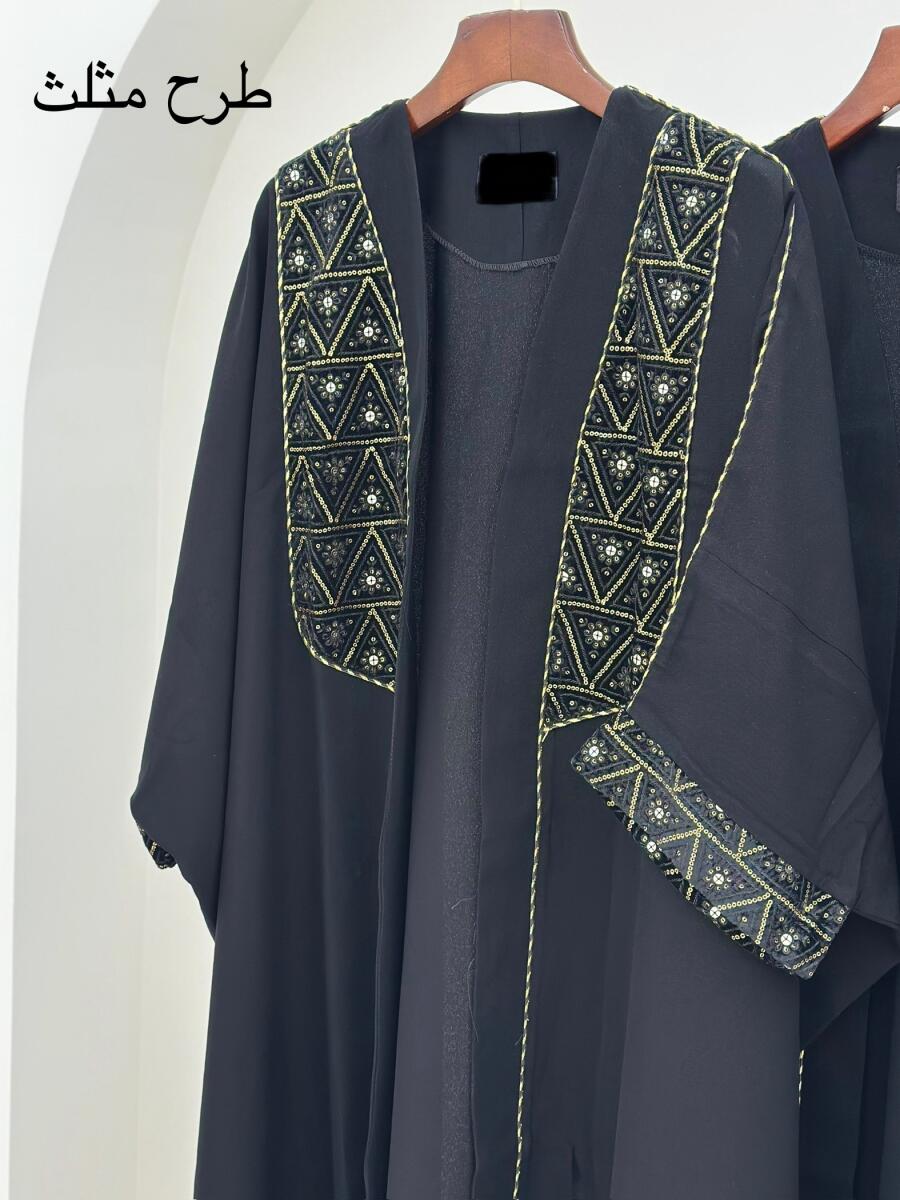 مانتو عبایی پارچه شاین دار خرجکار پولک دوزی و مغزی دوزی شده bt950-12