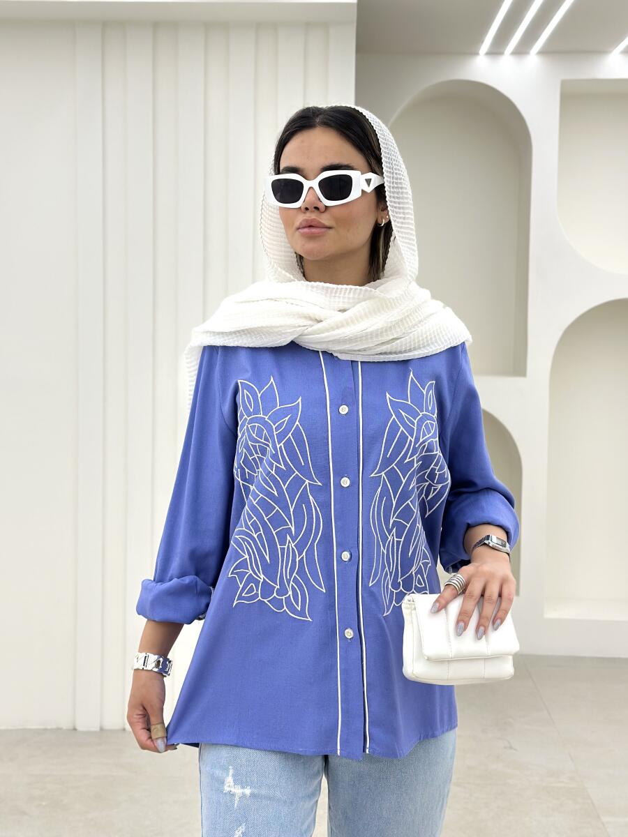 مانتو لینن شومیزی گلدوزی شده bt969-4