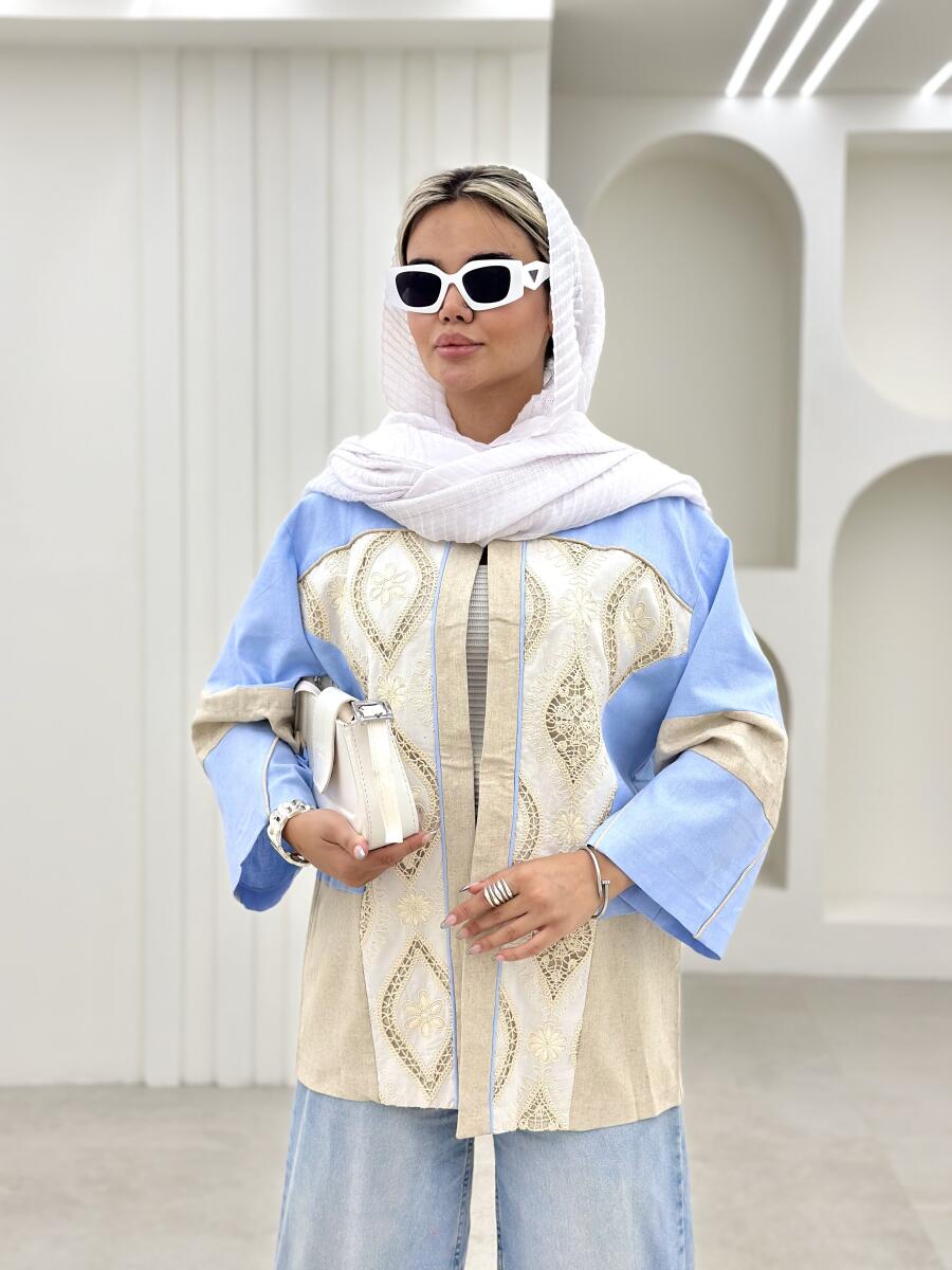مانتو لینن کتی خامه دوزی شده bt1017-5
