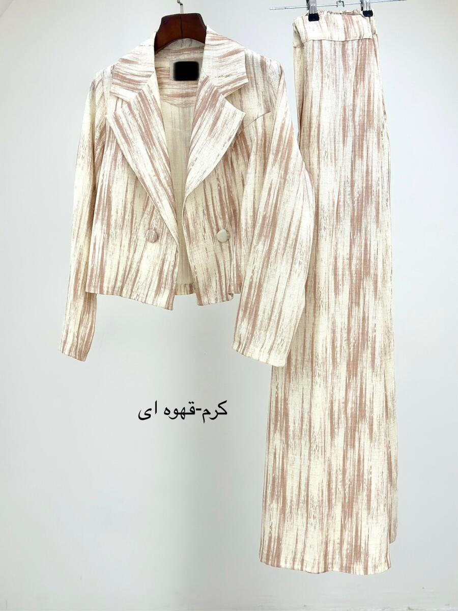 ست 2تیکه کت وشلوار طرح ابرنگی مزونی bt1029-4