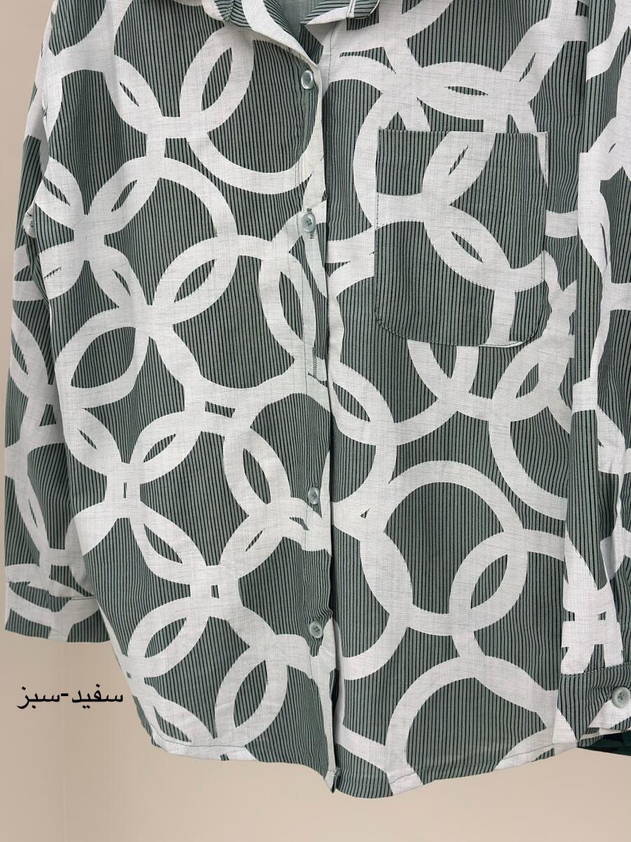 شومیز پارچه راه دار طرح دایره ای bt1180-10