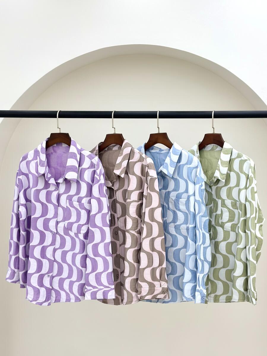 شومیز طرح دار 2رنگ bt1178-2