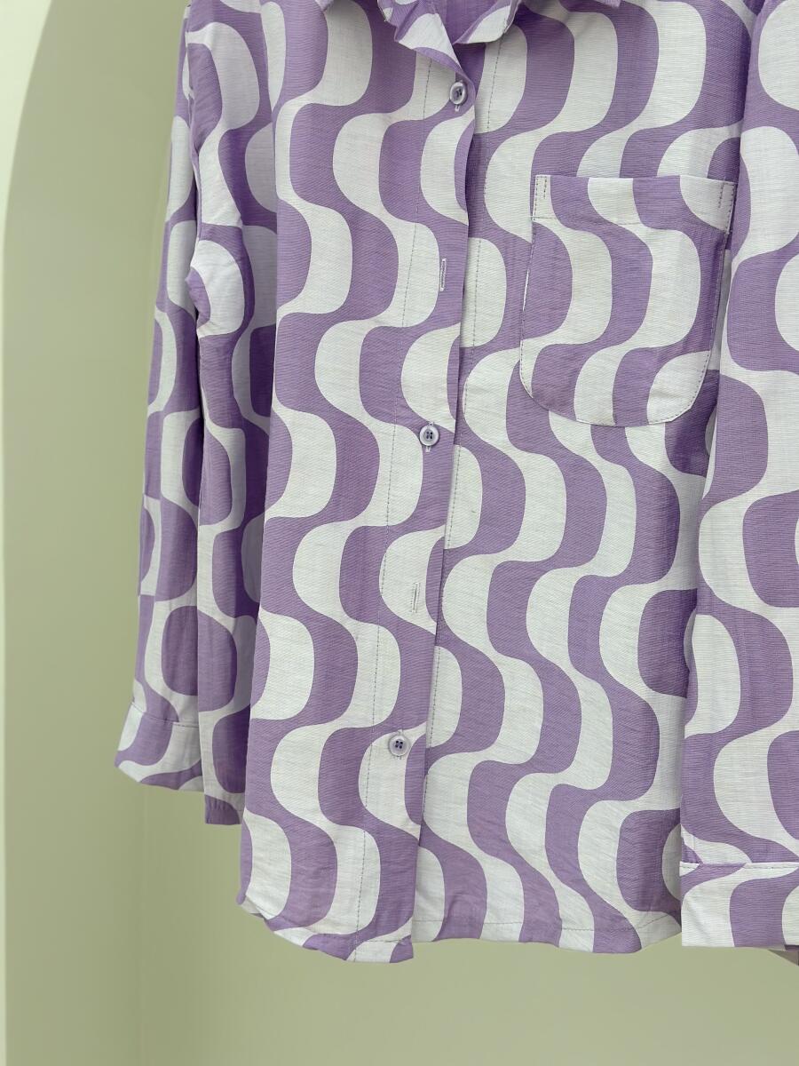 شومیز طرح دار 2رنگ bt1178-2