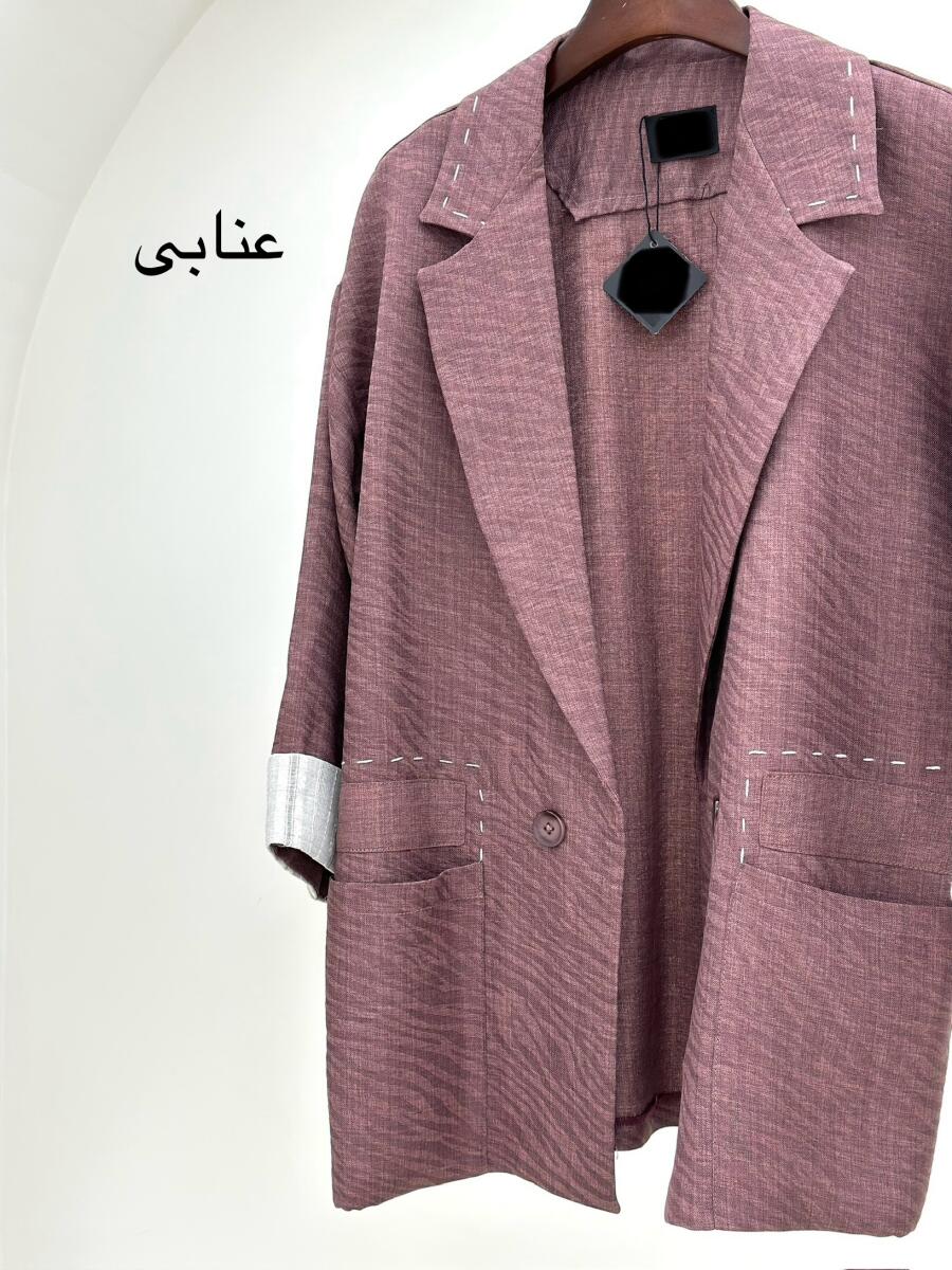 کت مزونی پارچه طرح زبرا آستین دوبل bt1250-11