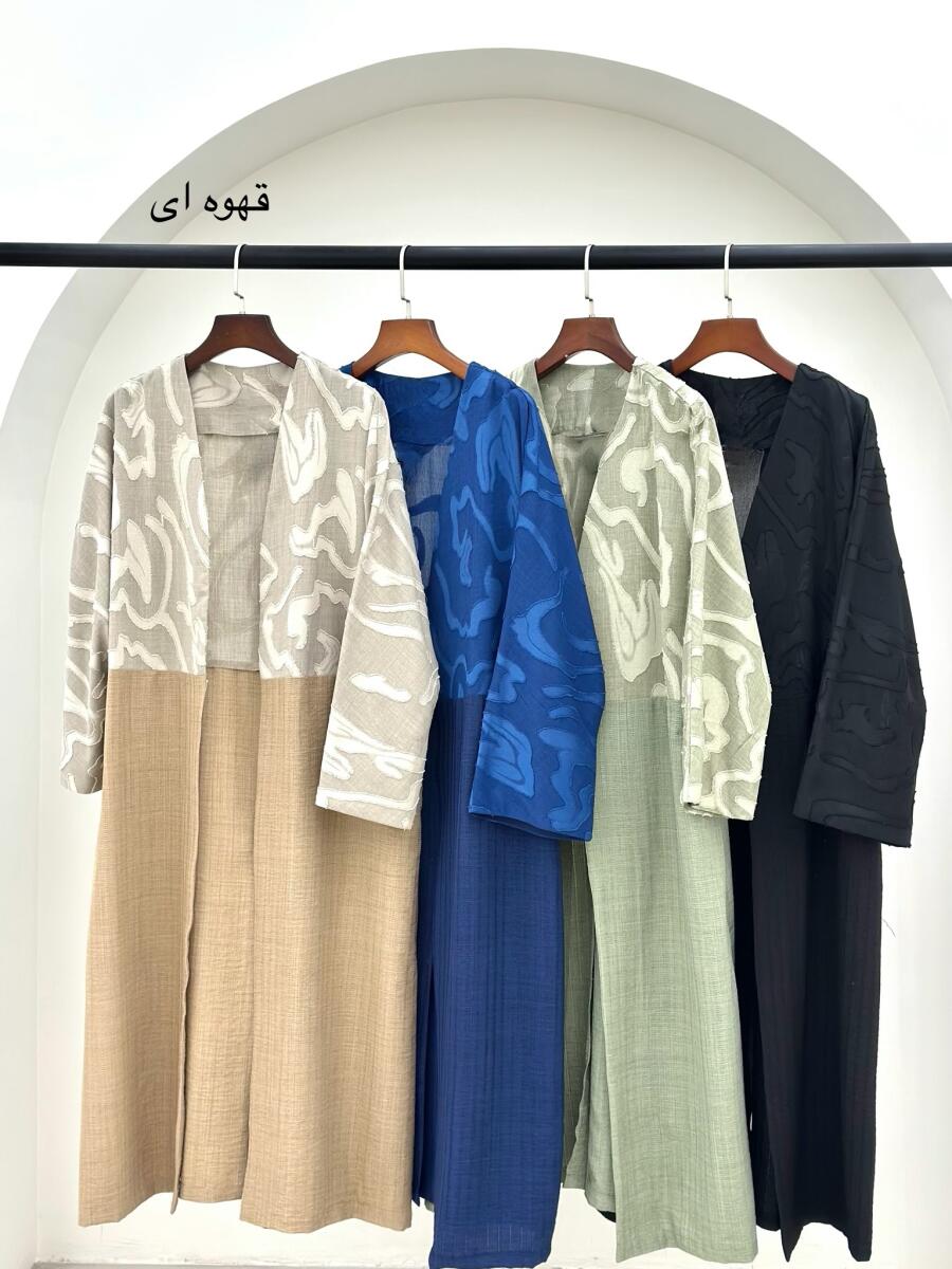 مانتو پارچه طرح برجسته پشت دکمه دار bt1244-12