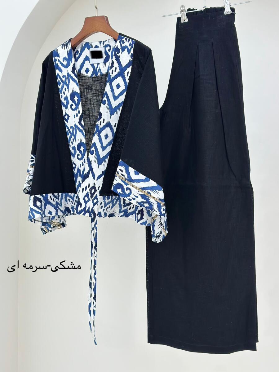 ست 2تیکه پانچ خرجکار کنفی و شلوار bt1241-6