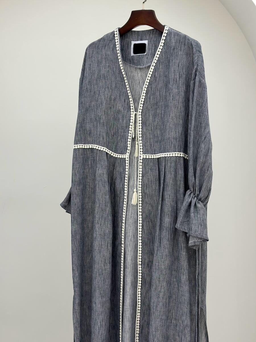 مانتو تابستانه نواردوزی شده منگوله دار bt1255-12