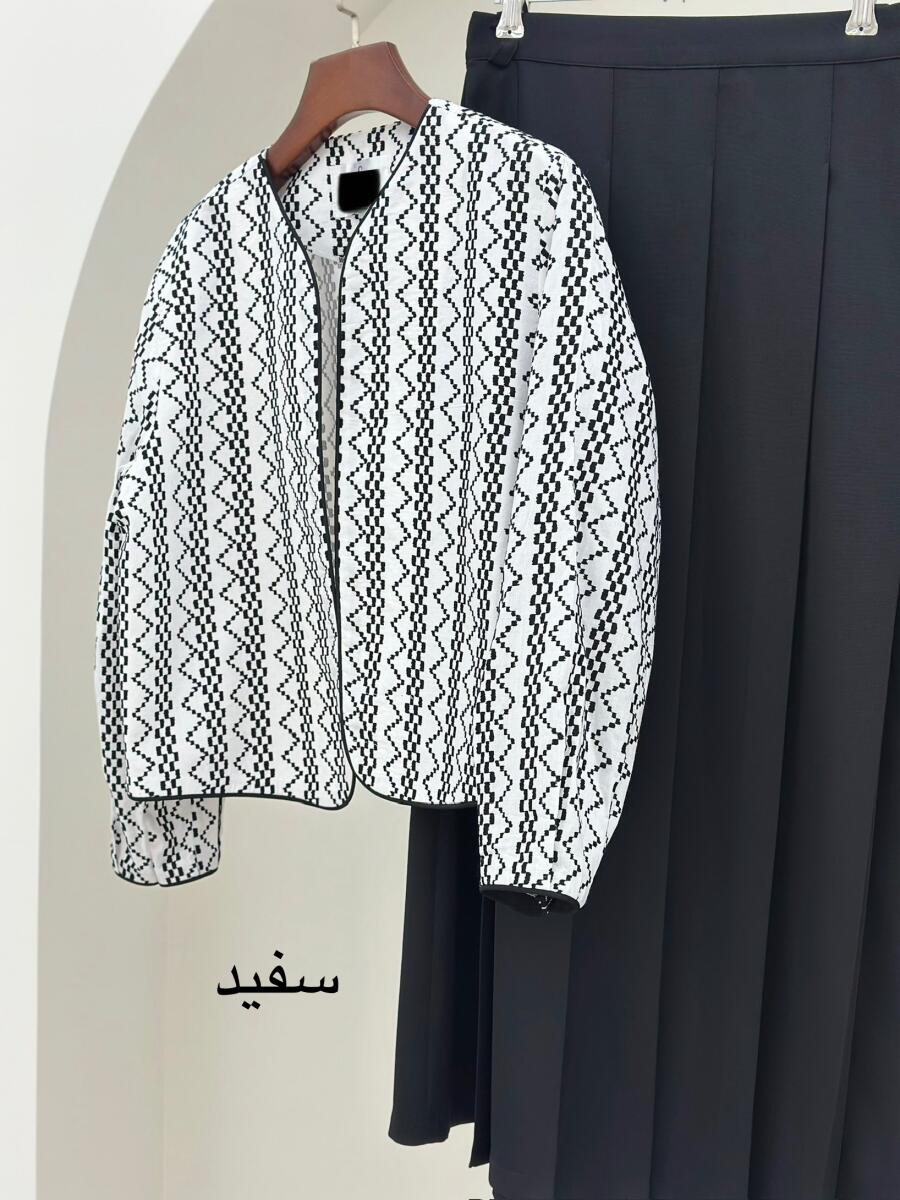 ست 2تیکه کت طرح دار و دامن طرح پلیسه ای bt1295-5