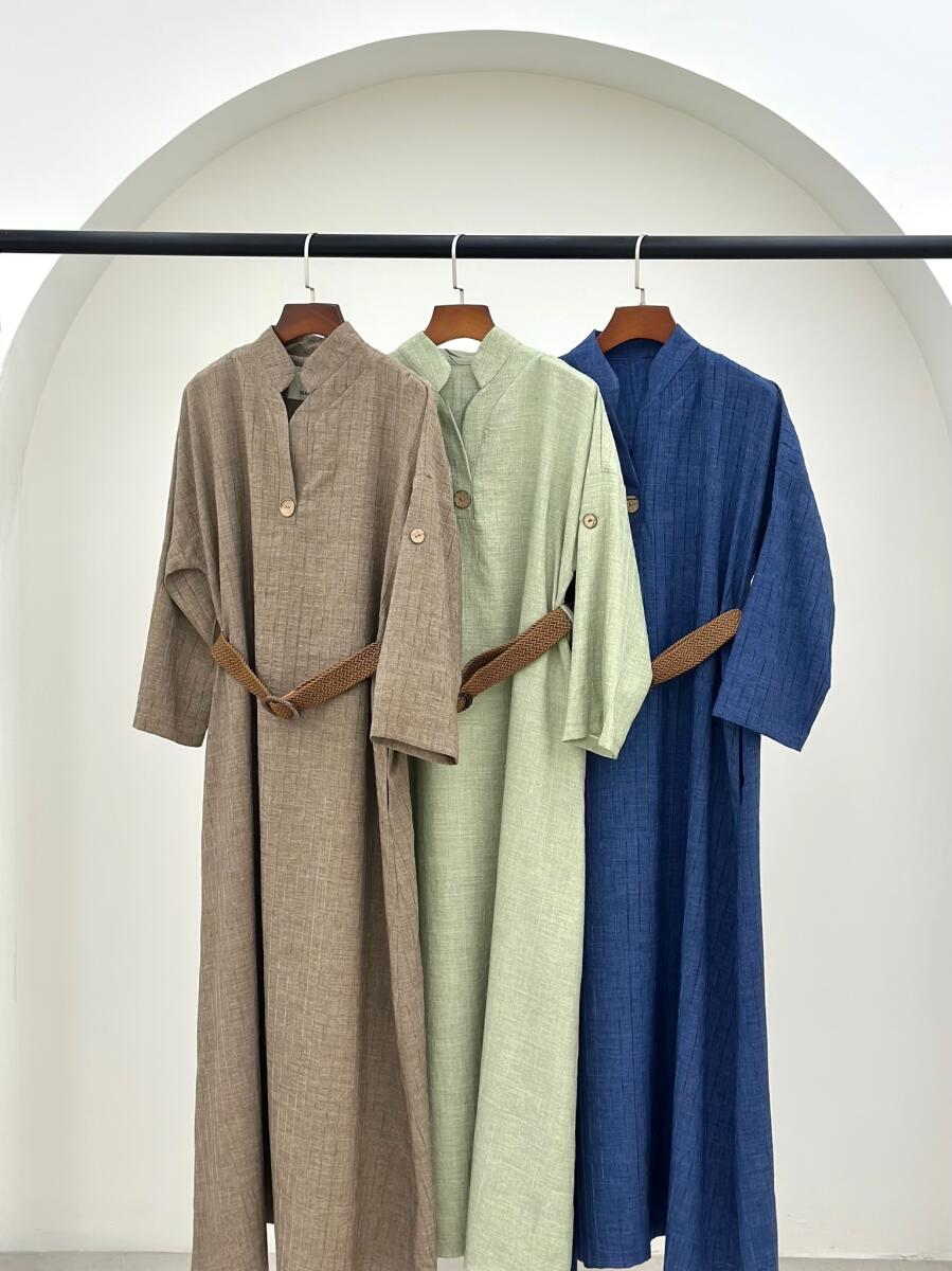 کفتان دکمه چوبی به همراه کمربند bt1350-1