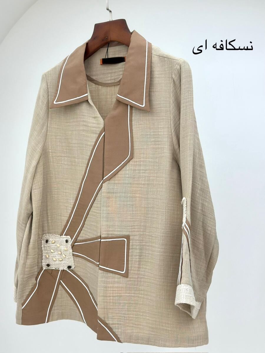 کت تابستانه اپلیکه دوزی شده خرج کار مکرومه ای bt1377-13