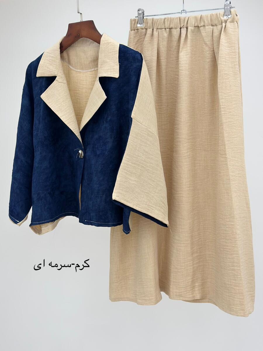 ست 2تیکه کت گلدوزی شده و دامن bt1475-9