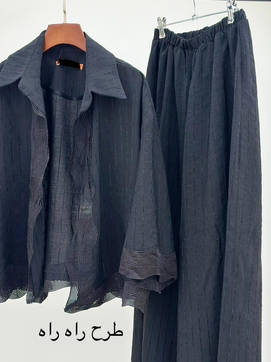 ست 2تیکه کت خرج کار نواردوزی شده و شلواربگ bt1479-4