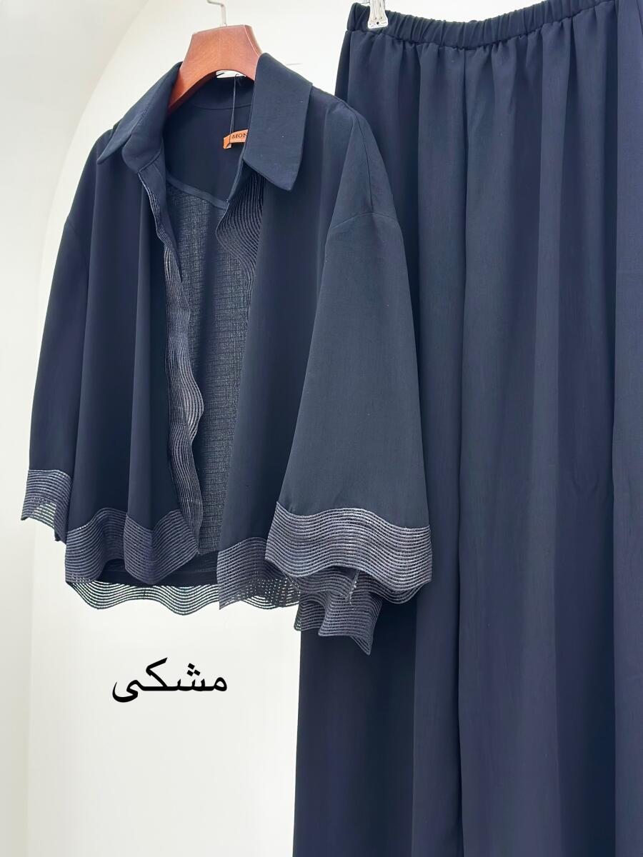 ست 2تیکه کت خرج کار نواردوزی شده و شلواربگ bt1479-4