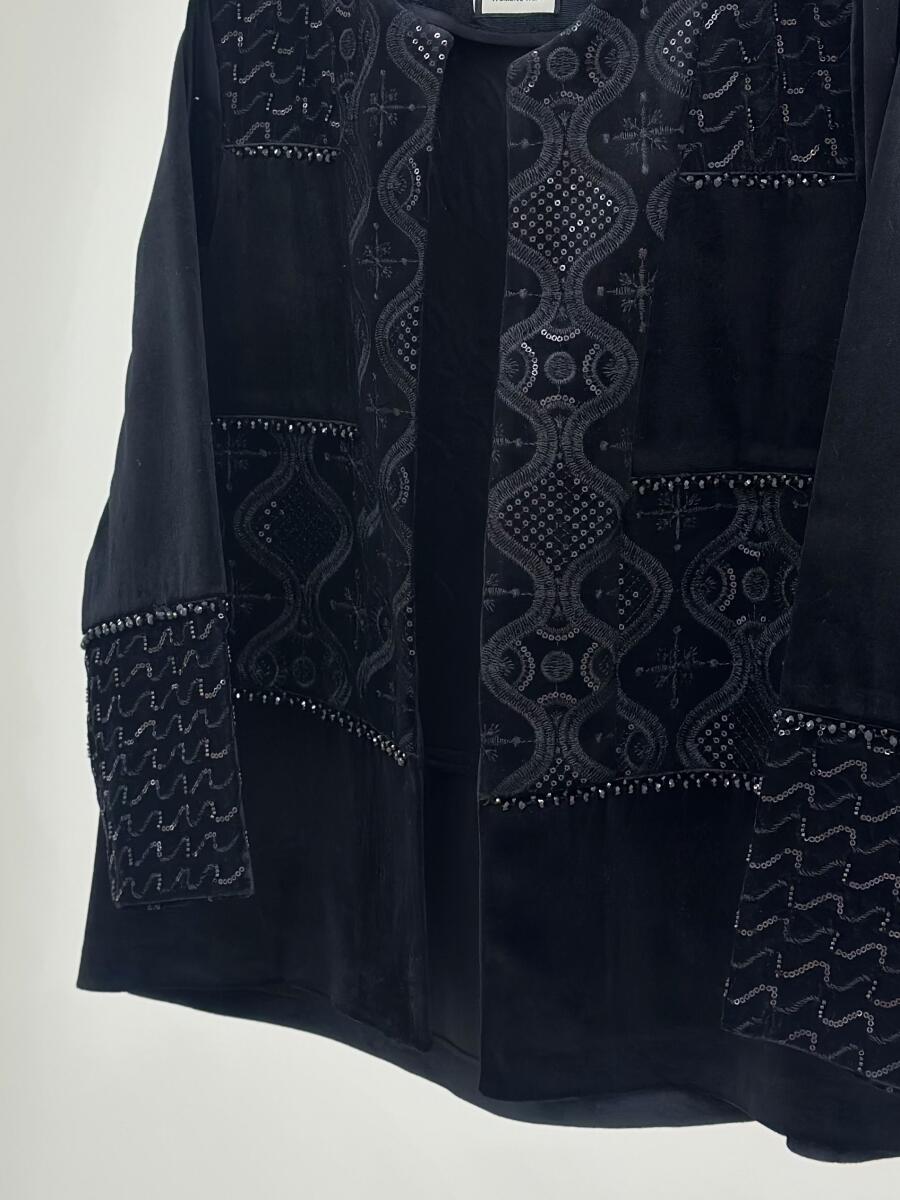 کت مجلسی مخمل پاییزه منجوق و پولک دوزی شده bt1496-3