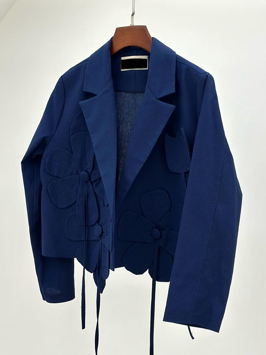 کت لینن اپلیکه دوزی شده طرح گل bt1505-5