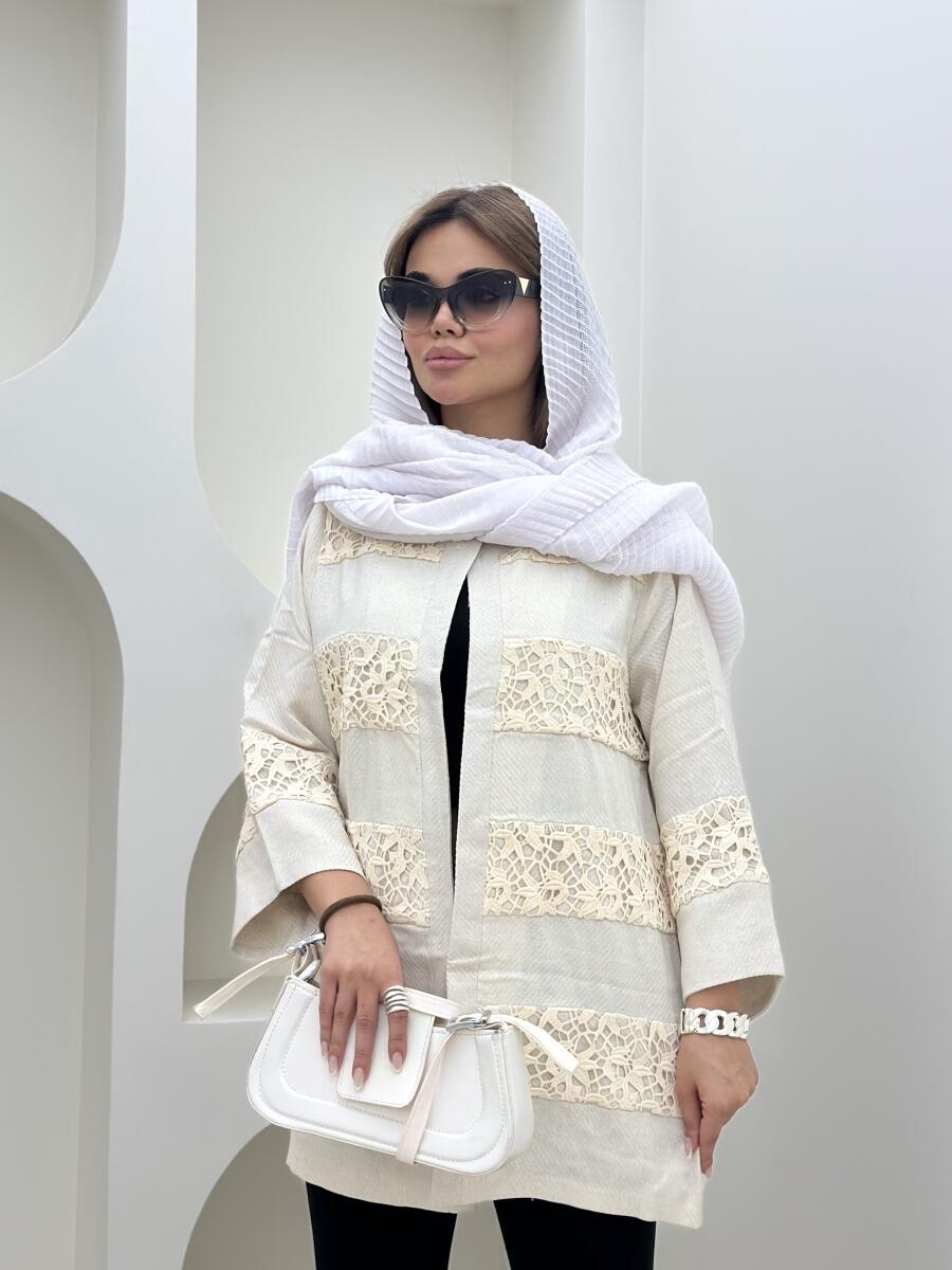 مانتو خرج کار گیپوردوزی شده bt1532-5