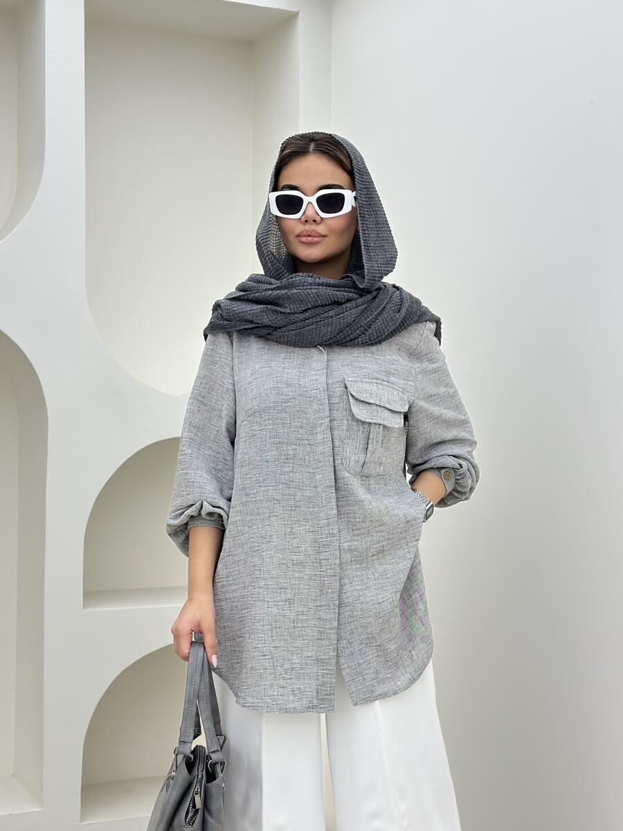 شومیز لینن تک جیبbt1559-10