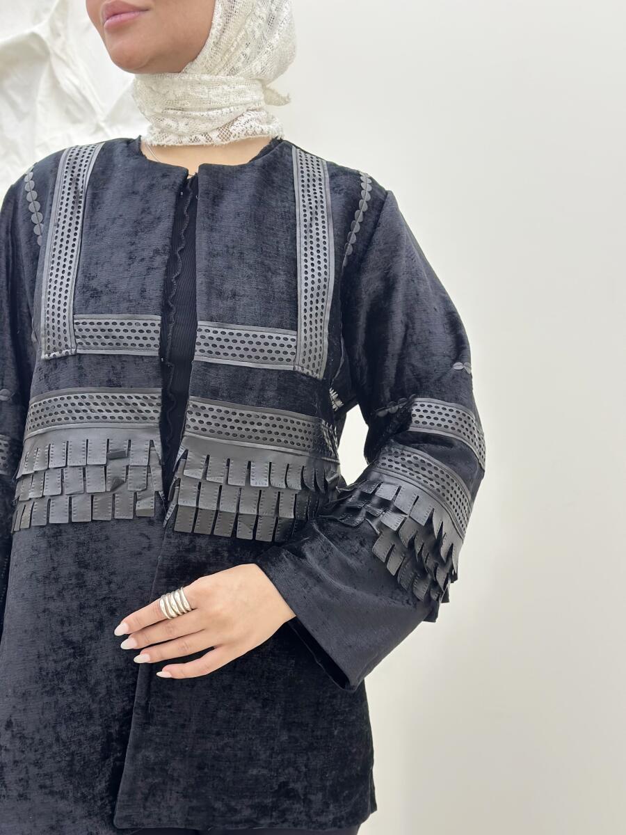 کت مخمل پاییزه خرج کار چرم pd7-16