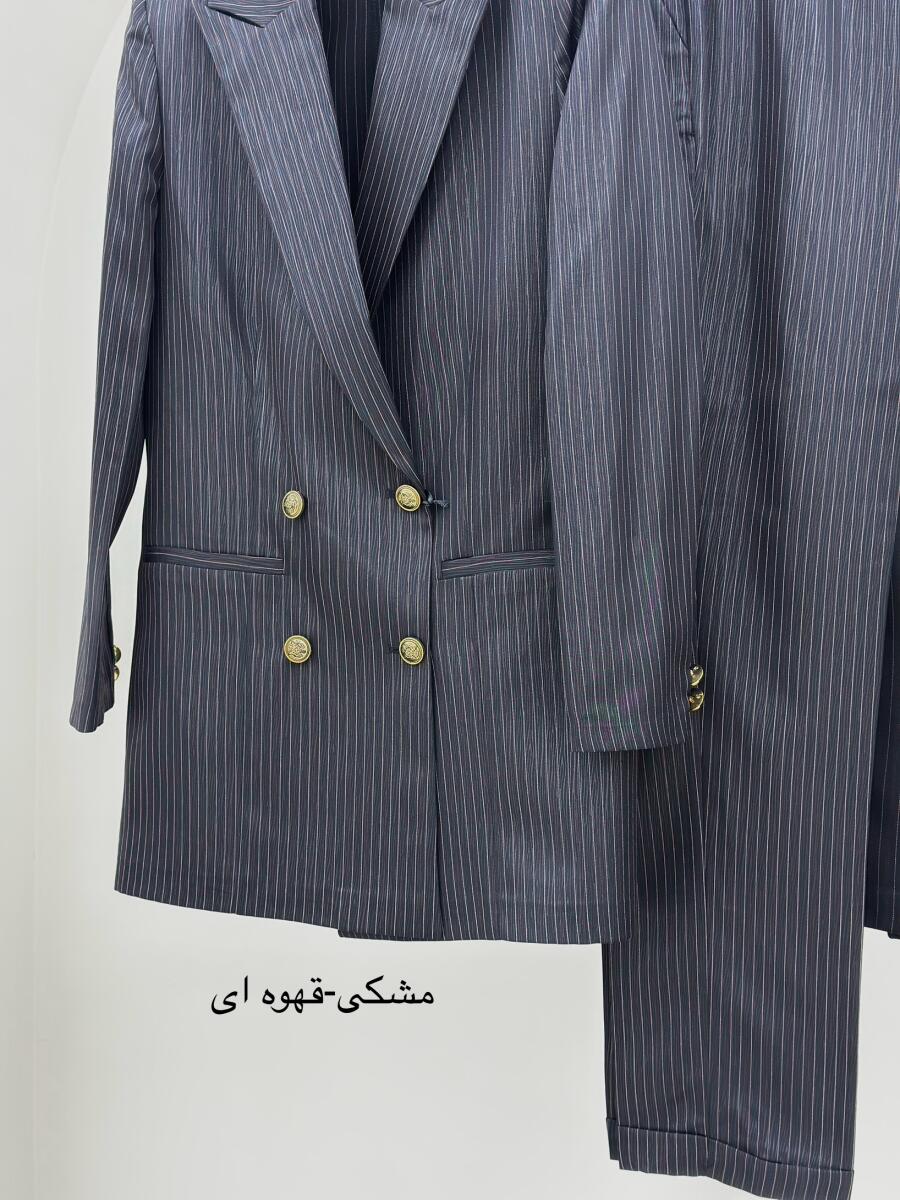 ست 2تیکه کت 4 دکمه وشلوار دمپادوبل طرح دیپلمات pd16-16
