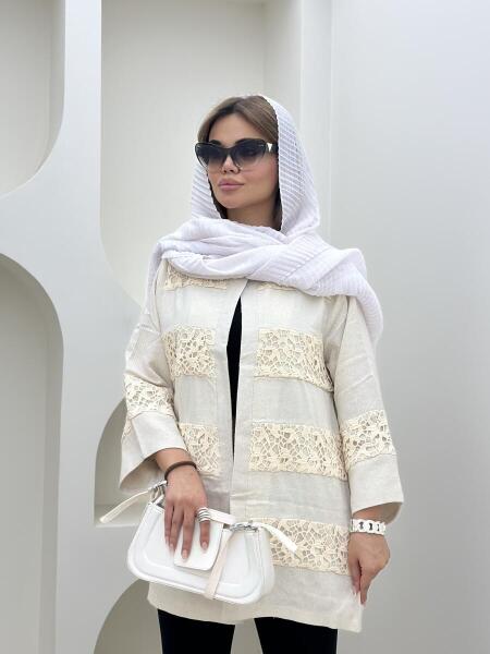 مانتو خرج کار گیپوردوزی شده bt1532-5