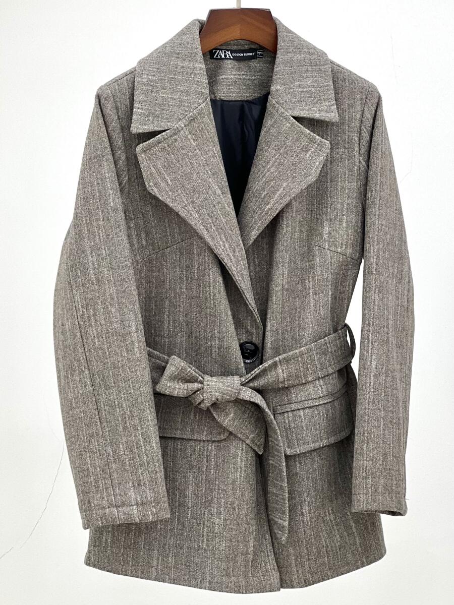 پالتو موهر کتی تک دکمه جیب دار آستردار pd620-4