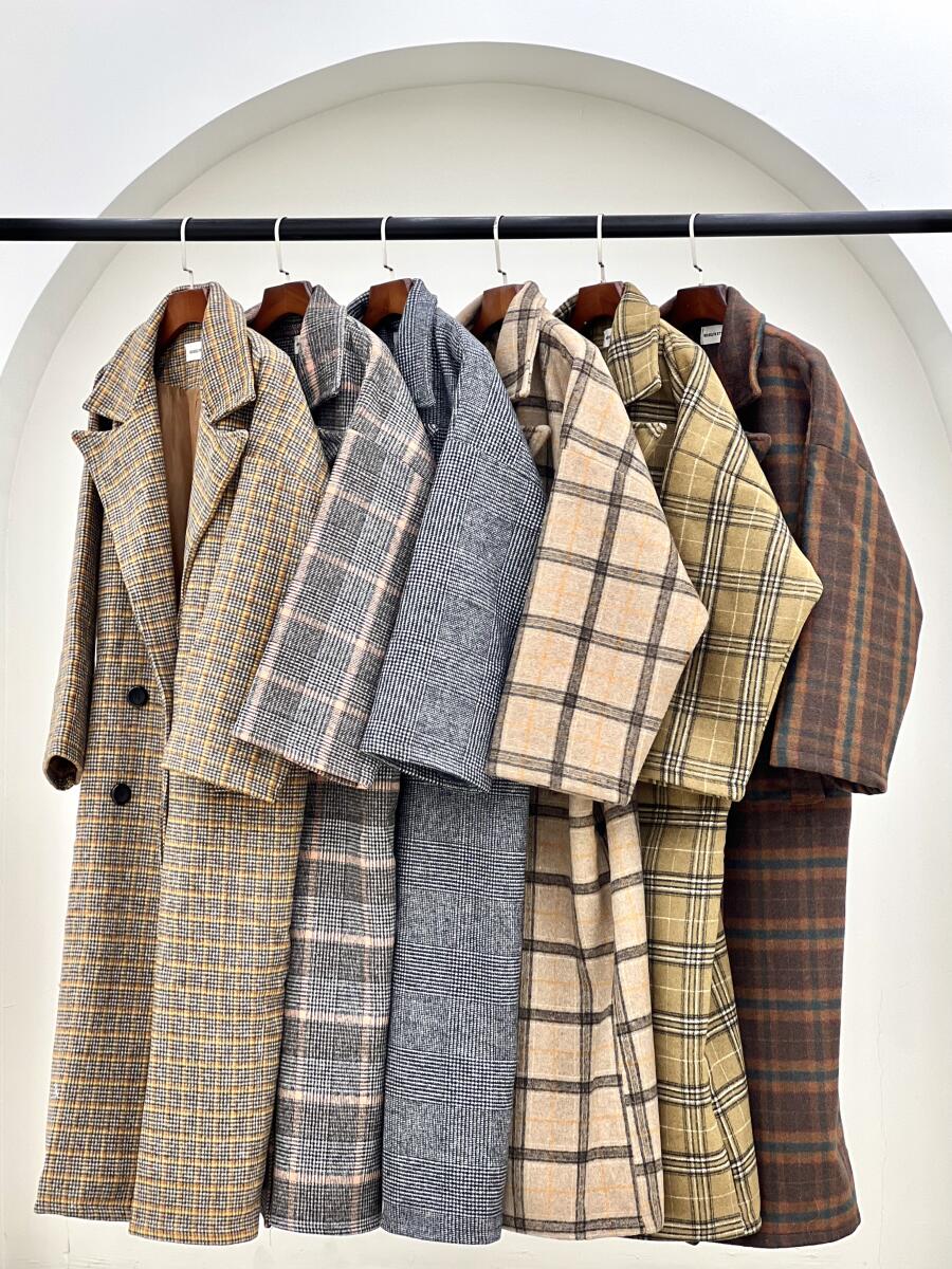 پالتو فوتر کلاسیک اورسایز طرح چهارخونه آستردار pd628-10