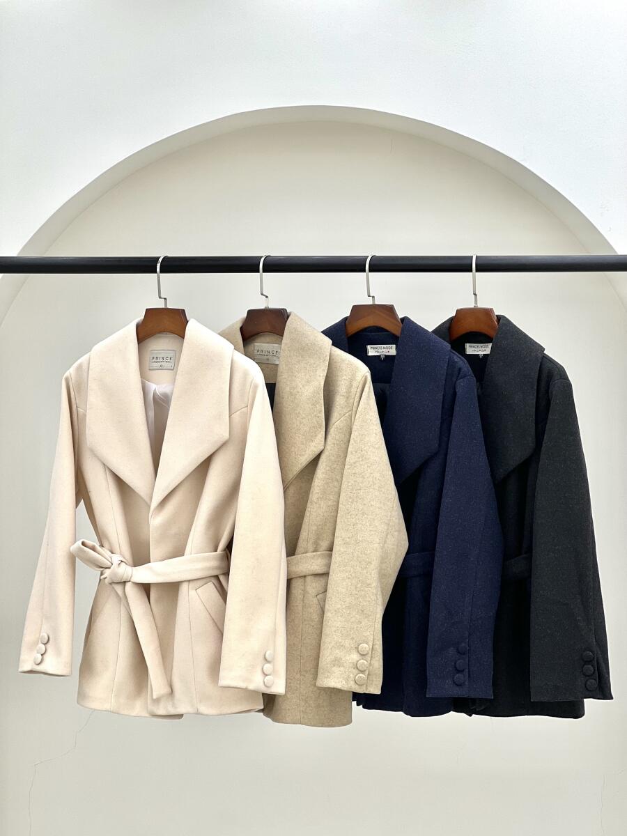 پالتو فوتر آستین 3دکمه کمربنددار آستردار pd626-3