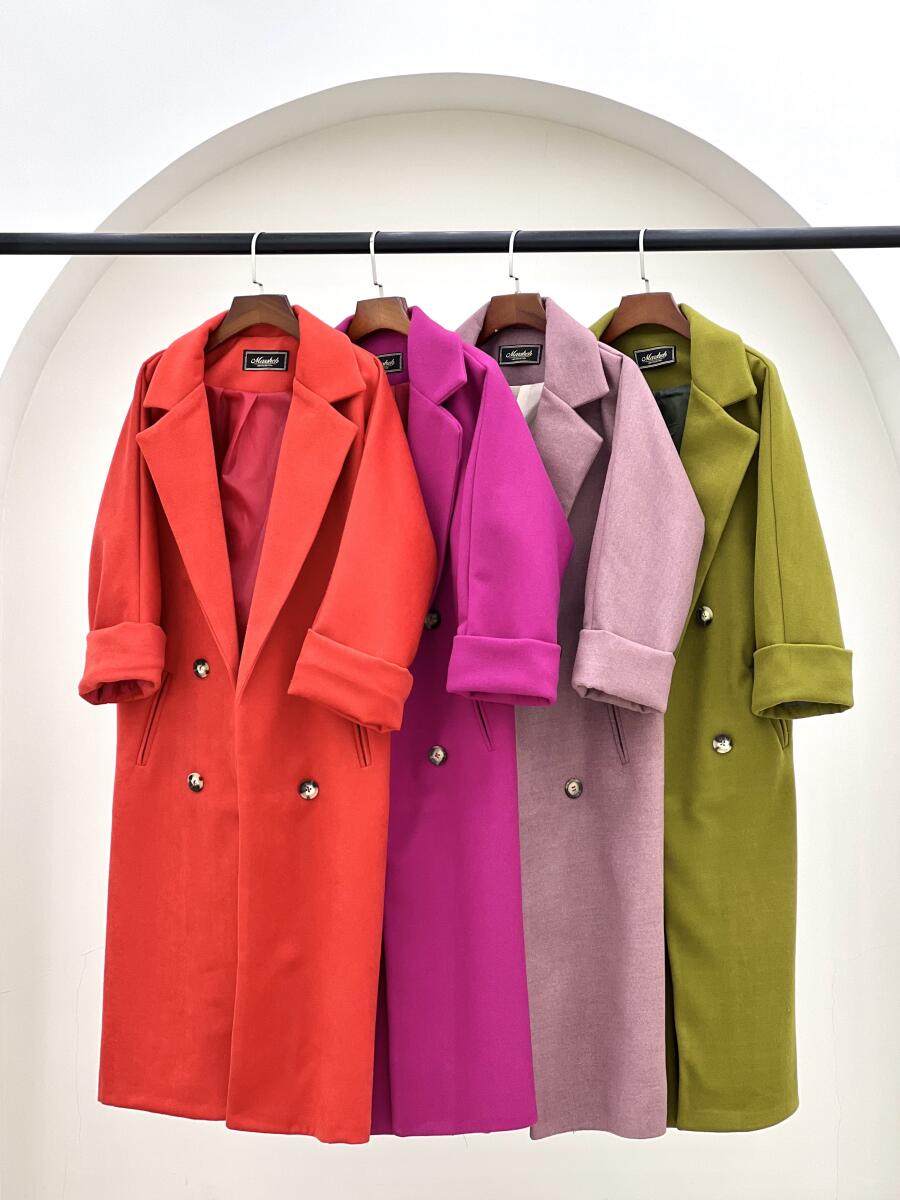 پالتو فوتر آستین دوبل طرح 4 دکمه آستردار pd634-16